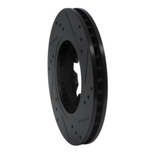 Nissan NP300 Brake Rotor (1) - Front Left - R1 Concepts - Drilled & Slotted - Black - `85-`12